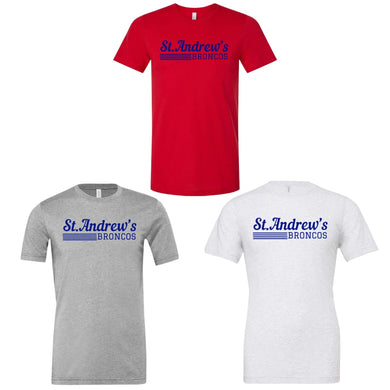YOUTH St. Andrew's in BLUE on front chest DRI FIT