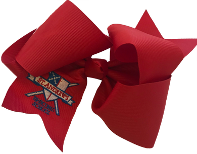 Large Crest Bow-Red, White & Blue